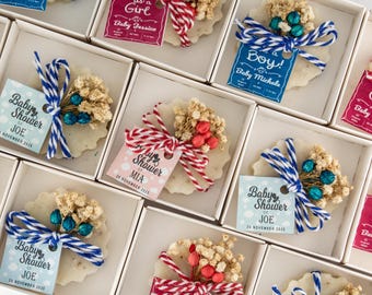50 piezas / Jabones de recuerdo para baby shower para invitados a granel, jabón perfumado para regalo de bautizo, regalo de fiesta de revelación de género, recuerdo de fiesta, recuerdos de primer cumpleaños