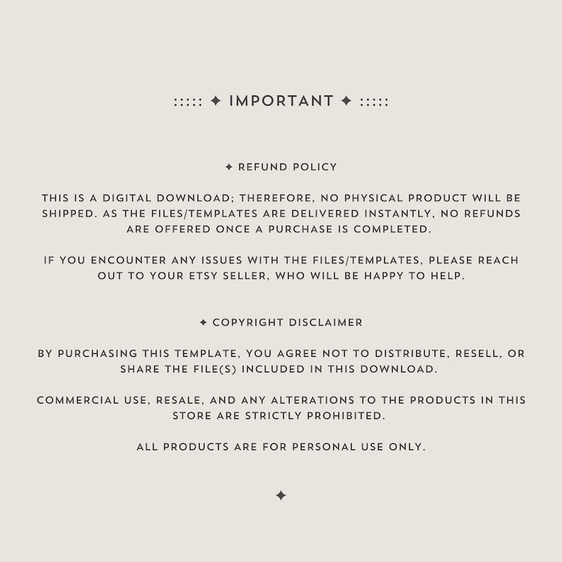 Important details about the refund policy and copyright disclaimer for this digital halloween invitation.
