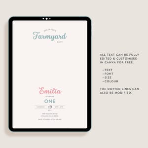 Close-up shot highlighting the text that can be fully edited and customised in Canva for free, including font, size, and colour.