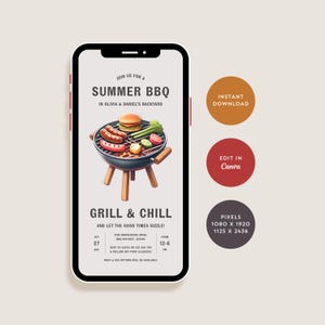 Backyard BBQ Invitation Template, Summer BBQ Invitation, Digital BBQ Invitation, bbq party Invitation, bbq invite, bbq Digital Invitation