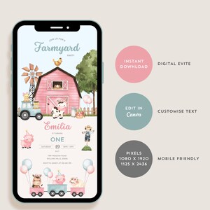 Alternate view of the Farm birthday invitation.