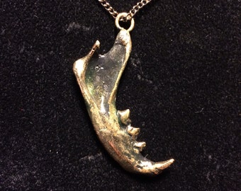 Bronze Cat Jaw Pendant