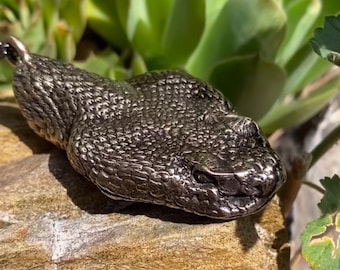 Cast Bronze Rattlesnake Necklace