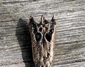 Alligator Skull Pendant- Cast Bronze