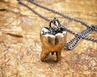 Mega Molar Necklace -Cast bronze.