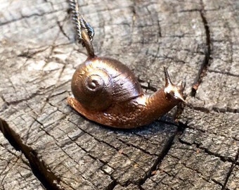 Snail Pendant- Cast Bronze