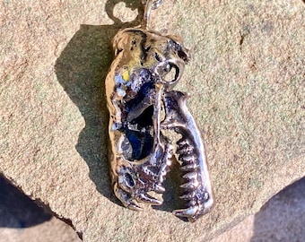 Bat Skull Necklace- Cast Bronze Pendant