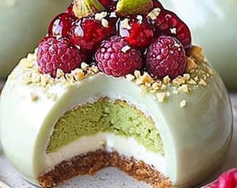 Pomegranate Mint Cheesecake Domes Recipe (Digital Download)