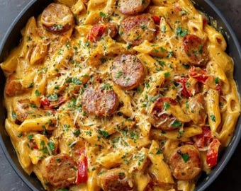One-Pot Creamy Cajun Sausage Pasta (30 Minutes) Recipe PDF (Digital Download)