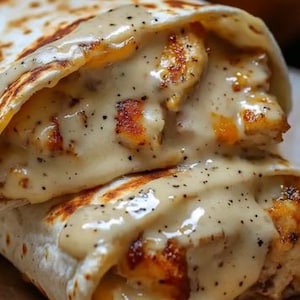 Cheesy Garlic Chicken Wraps Recipe (Digital Download)