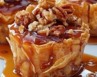Pecan Caramel Baklava Cups Recipe: Easy Dessert (Digital Download)