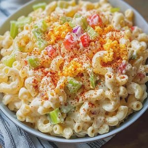 マカロニサラダのレシピ：クリーミーなパスタの付け合わせ（デジタルダウンロード）