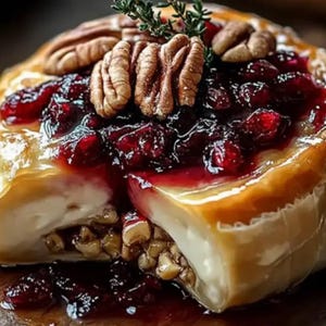 BEST RECIPE For Baked Brie with Puff Pastry, Cranberry, and Nuts, easy recipe, dinner recipe,  party recipe