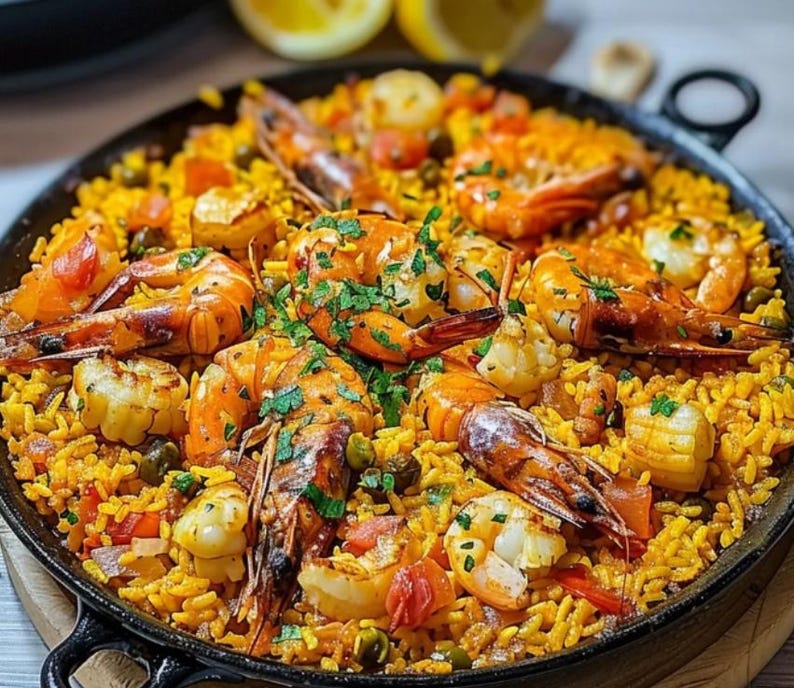 Receta de paella de marisco española (descarga digital) imagen 1
