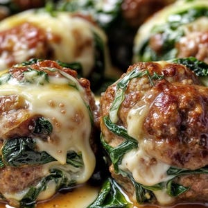 MELHOR RECEITA de Almôndegas de Espinafre e Alho Recheadas com Mussarela, receita fácil, receita para jantar, receita para festa