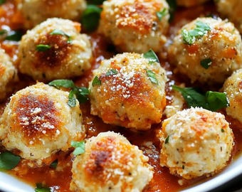 Crispy Chicken Parmesan Meatballs Recipe (digital Download)