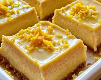 Lemon Cheesecake Squares Recipe: Easy Dinner & Party Dessert (Digital Download)