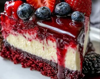 Red Velvet Strawberry Cheesecake Recipe (Digital Download)
