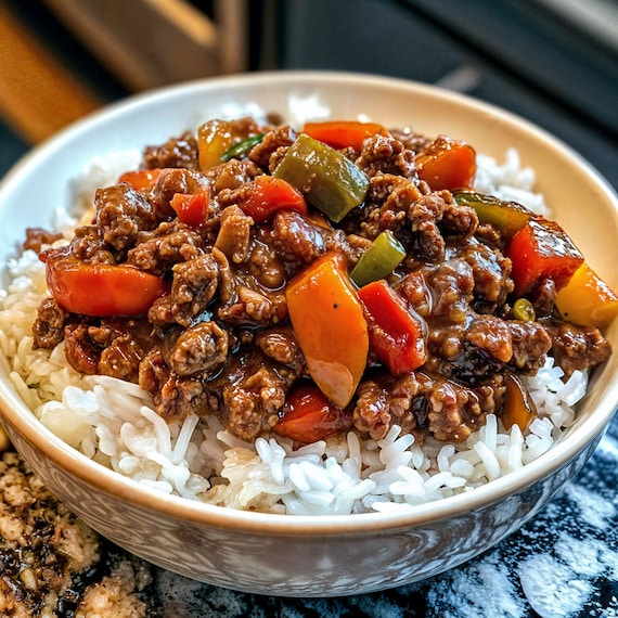 BEST RECIPE for Beef and Pepper Rice Bowl, Easy Recipe, Dinner