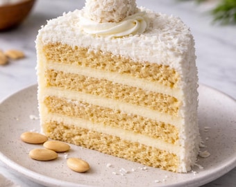 Almond Coconut Cake Recipe: Easy Dinner Party Dessert (Digital Download)