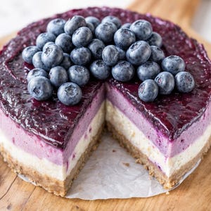 BEST RECIPE For Mother&#39;s Day Layered Blueberry Vegan Cheesecake, easy recipe, dinner recipe,  party recipe