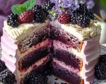Blackberry Lavender Cake – Elegant Floral Berry Delight Recipe PDF (Digital Download Recipe)