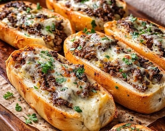 Ricetta del pane Philly Cheesesteak all'aglio francese in formato PDF (download digitale)