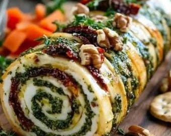 Holiday Cheese Log Recipe: Pesto & Sun-Dried Tomato (Digital Download)