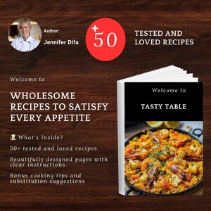 Printable Recipe eBook: 50+ Delicious Recipes, Easy Cooking Guide (PDF Download)