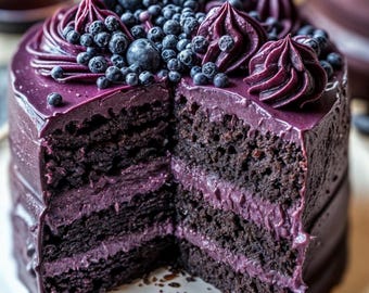 Purple Velvet Cake Recipe: Easy Dinner & Party Dessert (Digital Download)