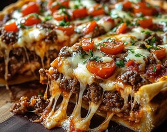 Beef Pizza Pie Rezept: Einfaches Abendessen, Party-Rezept (Digitaler Download)