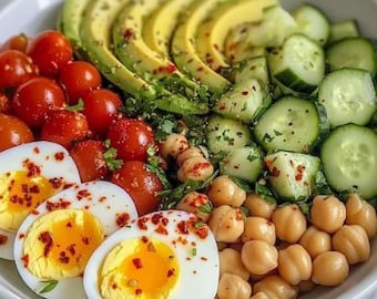 Avocado Egg Chickpea Salad Recipe: Easy Dinner, Party Recipe (Digital Download)