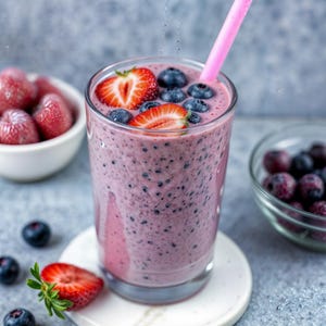 BESTE RECEPT voor aardbeien-bosbessensmoothie, eenvoudig recept, dinerrecept, feestrecept