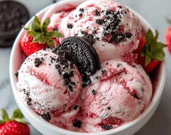 Strawberry Oreo Ice Cream A Creamy Crunchy Fruity Indulgence Recipe PDF (Digital Download Recipe)