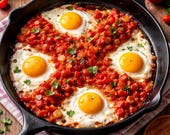Italian Fried Eggs Recipe: Easy Dinner, Party Recipe (Digital Download)