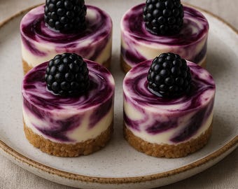 Blackberry Mini Cheesecakes Recipe (Digital Download)