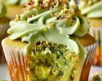 Pistachio Cupcakes Recipe with Vanilla Buttercream (PDF Download)