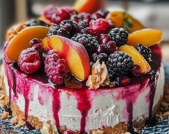 Summer Berry and Peach Cheesecake Recipe PDF (Digital Download Recipe)