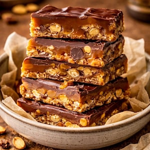 Karamell-Schokoladen-Crunch-Riegel Rezept (Digitaler Download)