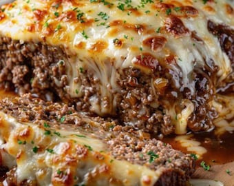 BEST RECIPE For Crockpot French Onion Meatloaf with Melted Swiss Cheese A Savory Comfort Dish, easy recipe, dinner recipe, party recipe