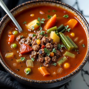 BEST RECIPE For Ground Beef Vegetable Soup, easy recipe, dinner recipe, party recipe
