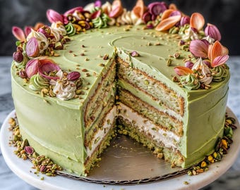 Pistazien-Sahne-Torte Rezept: Einfaches Dinner & Party Dessert (PDF)