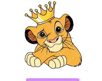 Simba Crown Svg, Lion King Svg, Hakuna Matata Svg, Kawaii Svg, Cricut, Silhouette Vector Cut File
