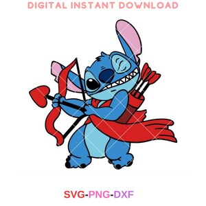 Valentine Stitch Cupid svg, Liebe svg, Valentinstag svg, Kawaii svg, Cricut, Silhouette Vektor geschnitten Datei