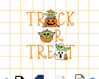 Trick Or Treat Cute Baby Svg, Halloween Baby SVG Digital File, Funny Halloween Svg, Cricut, Horror Svg