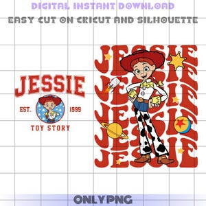 Pacote Svg Jessie de dois lados, Camisa Frente Verso Toy Story Png, Toy Story Svg, Arquivos Svg para Cricut, Arquivos de corte Silhouette, Kawaii Svg em camadas
