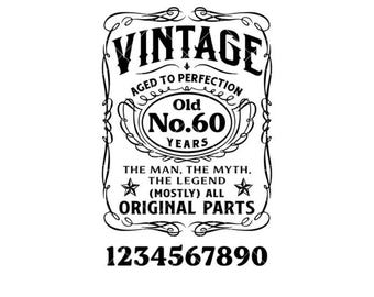 Compleanno vintage in formato SVG, etichetta whisky per la festa del papà in formato SVG, invecchiato alla perfezione in formato SVG, edizione limitata in formato SVG, Cricut, file di taglio vettoriale Silhouette