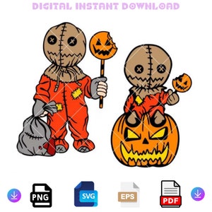 Sam Süßes oder Saures Bundle SVG, Halloween Kunst, Gruseliges Jahr Dekor, Süßes oder Saures Kunst, Cricut, Silhouette Vektor Schnittdatei