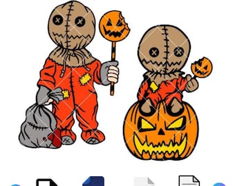 Sam Trick r Treat Bundle Svg, Halloween Svg, Spooky Season Svg, Trick or Treat Svg, Cricut, Silhouette Vector Cut File