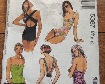 vintage 1991 McCalls pattern 5387 misses swimsuit sz 12 uncut